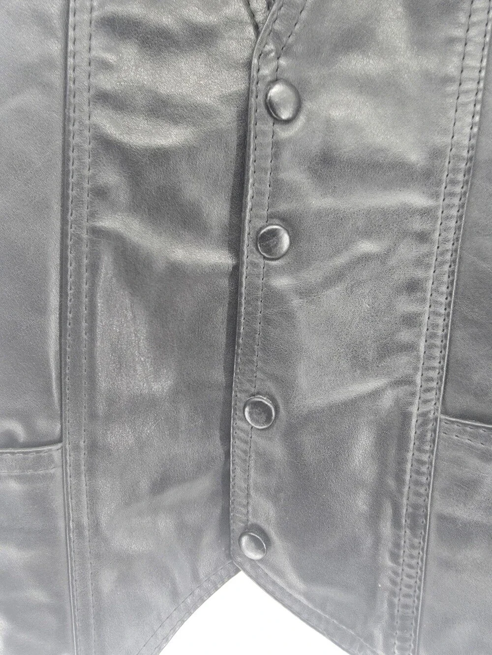 All American Rider Mens Black Leather Motorcycle Vest  Medium Harley Motorcycle